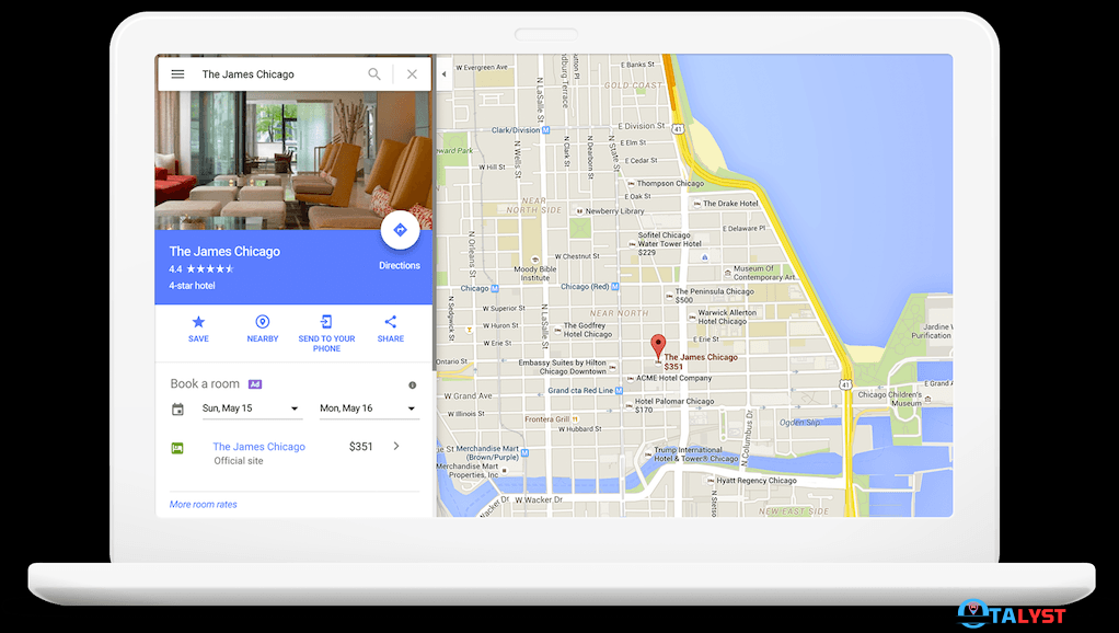 Google Maps hotel booking