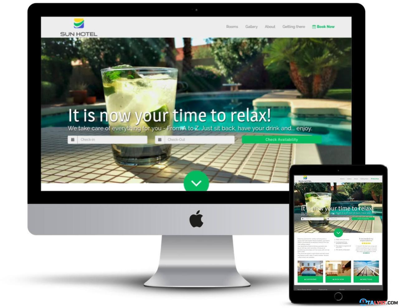 Hotel Website on multiple devices
