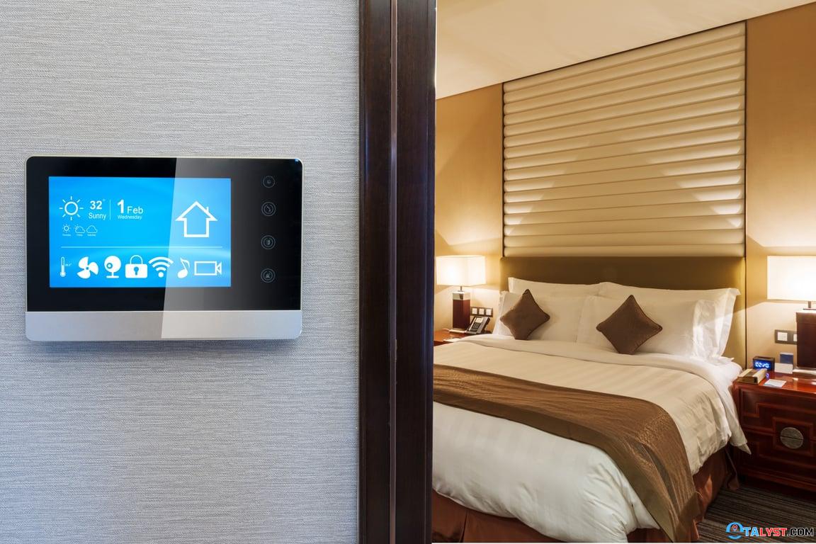 Smart room features for customizable comfort in smart hotels.](